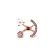 Load image into Gallery viewer, RICCO FLOWER PEARL SMILE PAVED RING