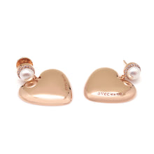 Load image into Gallery viewer, VALENTI PAVE PEARL BIG HEART EARRING