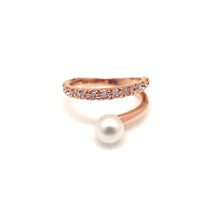Load image into Gallery viewer, VERA 2 PEARL PAVED RING