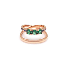 Load image into Gallery viewer, CARMINE DBL ROW STONE PAVED RING