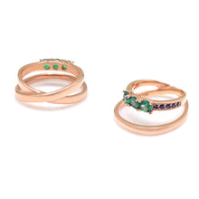 Load image into Gallery viewer, CARMINE DBL ROW STONE PAVED RING