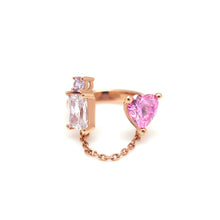 Load image into Gallery viewer, BELLE SQ HEART CHAIN RING