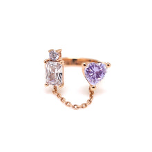 Load image into Gallery viewer, BELLE SQ HEART CHAIN RING