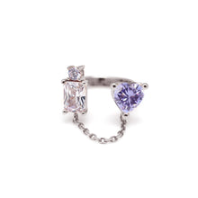 Load image into Gallery viewer, BELLE SQ HEART CHAIN RING