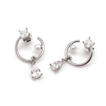 Load image into Gallery viewer, VITTO PEARL STONE HOOP EARRING