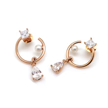 Load image into Gallery viewer, VITTO PEARL STONE HOOP EARRING