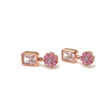 Load image into Gallery viewer, RICCO 3 FLOWER RECTANGLE STONE EARRING