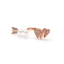 Load image into Gallery viewer, ELLEY THREE HEART ARROW ALL PAVED RING