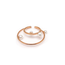 Load image into Gallery viewer, ROCHAS PEARL DBL CIRCLE EAR CUFF
