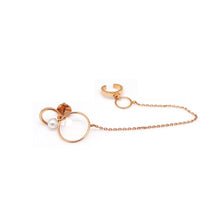 Load image into Gallery viewer, WILLOW DBL HOOP CHAIN EARRING W/ EAR CUFF