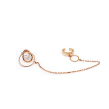 Load image into Gallery viewer, WILLOW DBL HOOP CHAIN EARRING W/ EAR CUFF