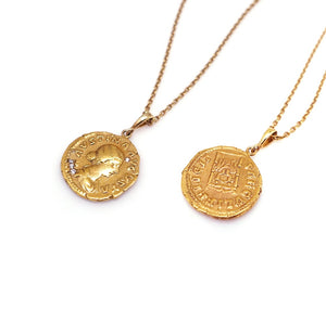 ANCIENT ROMAN STONED COIN NECKLACE