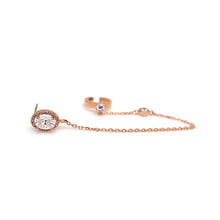 Load image into Gallery viewer, CAMBELL 2 PAVED OVAL EARRING W/ EAR CUFF