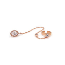 Load image into Gallery viewer, CAMBELL 2 PAVED OVAL EARRING W/ EAR CUFF