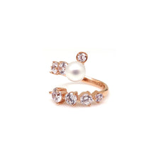 Load image into Gallery viewer, MADEMOISELLE PEARL PAVED SPIRAL RING