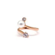 Load image into Gallery viewer, ASTOR PEARL STONE SPIRAL RING