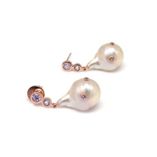 Load image into Gallery viewer, LUCIEN DBL STONE BAROQUE  EARRING
