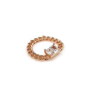 JACQUE SQ CHAIN RING