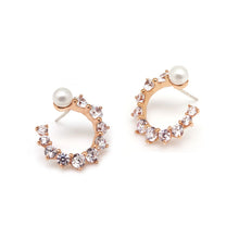 Load image into Gallery viewer, MADEMOISELLE RHINESTONED HOOP EARRING