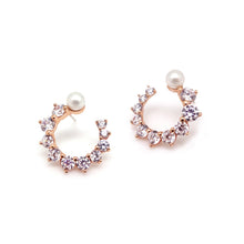 Load image into Gallery viewer, MADEMOISELLE RHINESTONED HOOP EARRING