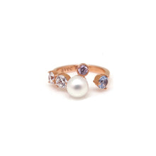 Load image into Gallery viewer, MADEMOISELLE 3 PEARL PAVED RING
