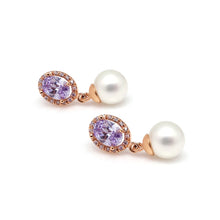 Load image into Gallery viewer, CAMBELL PAVED OVAL PEARL EARRING
