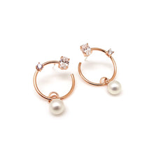Load image into Gallery viewer, JADE OVAL STONE PEARLHOOP EARRING