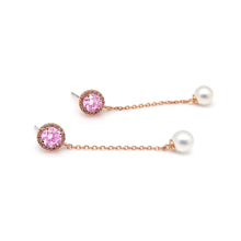Load image into Gallery viewer, JOSEPHINE PAVED CIRCLE PEARL EARRING