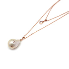 Load image into Gallery viewer, CROSBY BAROQUE PEARL STONE DBL NECKLACE