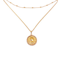 Load image into Gallery viewer, ANCIENT ROMAN3 PAVED COIN DBL NECKLACE