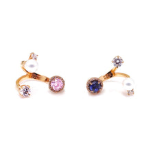 Load image into Gallery viewer, CAROLIN 2 ROUND PAVED PEARL RING