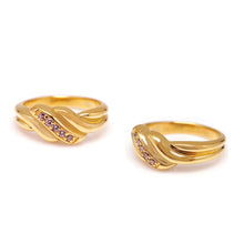 Load image into Gallery viewer, DAPHNE CROISSANT PAVED RING