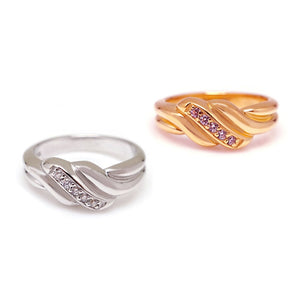 DAPHNE CROISSANT PAVED RING
