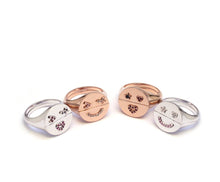 Load image into Gallery viewer, KIKI 2 WINK HEART LIP HALFHALF RINGS
