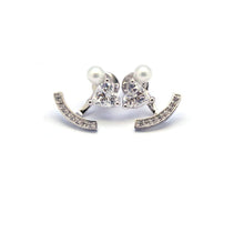 Load image into Gallery viewer, HEART PEARL SMILE PAVE EARRING