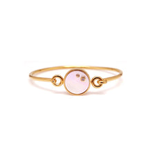 Load image into Gallery viewer, B-BLOCK TWO STONE INLAY SWIVEL BANGLE
