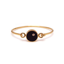 Load image into Gallery viewer, B-BLOCK ONE STONE INLAY SWIVEL BANGLE