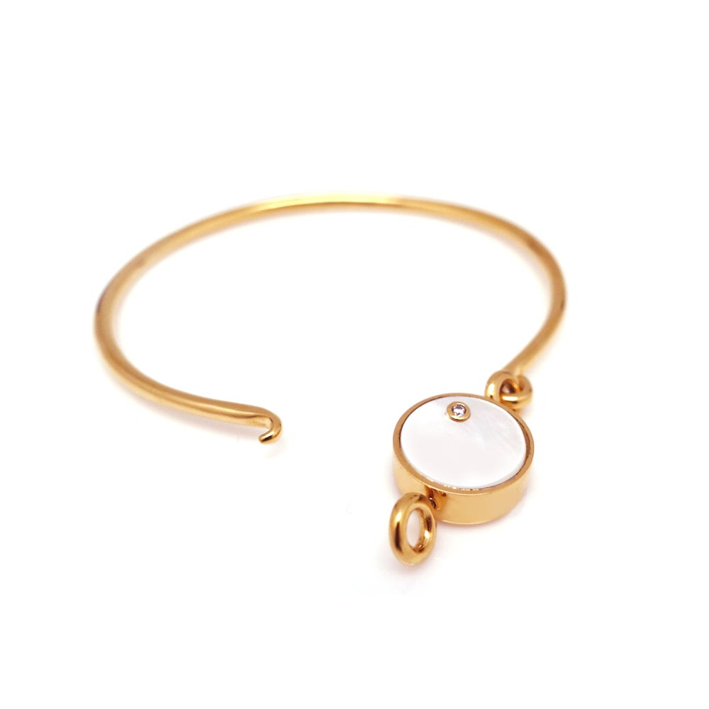 B-BLOCK ONE STONE INLAY SWIVEL BANGLE – avec new york