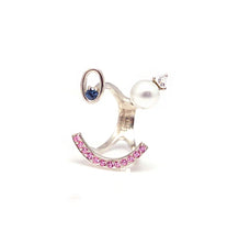 Load image into Gallery viewer, EYE PEARL LASH SMILE PAVE RING