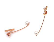 Load image into Gallery viewer, YVES  ARCH PAVE BAR EARRING