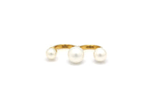 Load image into Gallery viewer, TRIO PEARL DBL FINGER OPEN RING