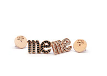 Load image into Gallery viewer, &#39;ME&#39; LETTER PAVE STUD STUD EARRING
