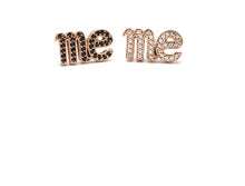 Load image into Gallery viewer, 'ME' LETTER PAVE STUD STUD EARRING