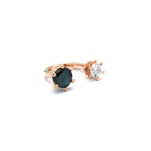 Load image into Gallery viewer, Open double crown stone ring