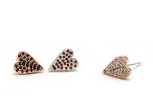 Load image into Gallery viewer, ELLEY HEART PAVE STUD EARRING