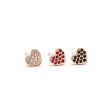 Load image into Gallery viewer, VALENTINE HEART PAVE STUD EARRING