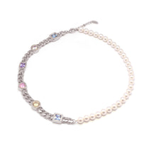 Load image into Gallery viewer, PEPE MULTI STONE PEARL CHAIN NECKLACE