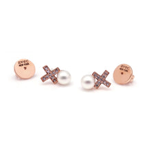 Load image into Gallery viewer, XO PAVE STUD EARRINGS