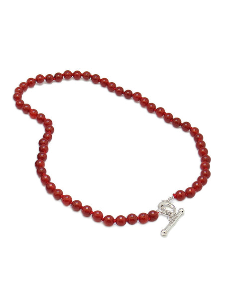 SAVINA 3 CARNELIAN BEADED NECKLACE