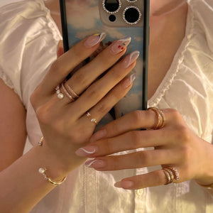 NOORE 1 PEARL RHINESTONE PAVE RING